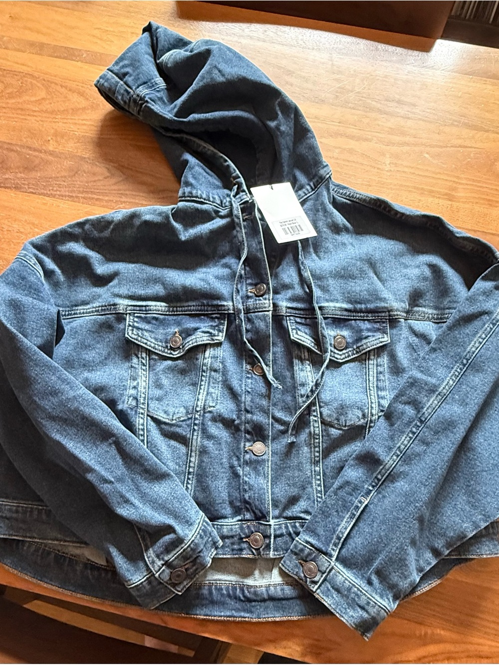 Casual Hooded Denim Jacket - Blue Jean